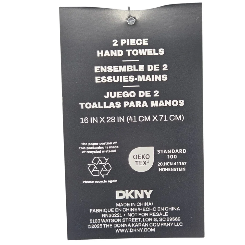 DKNY 8pc Cotton Towel Set 2 Bath 4 Wash 2 Hand  Blue And White Monet Tile Magnet